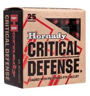 Hornady – 9mm Luger 115gr. FTX Critical Defense 25rds.