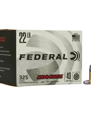 Federal – Champion Training 22 LR, 40 GR. Lead Round Nose 325rds.