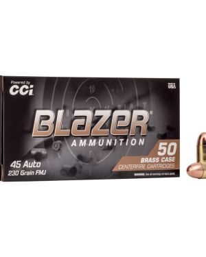 CCI – Blazer Brass 45 ACP, 230 Grain, Full Metal Jacket, 830 fps