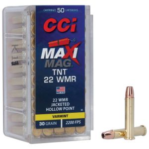 CCI – Maxi-Mag TNT 22 WMR 30Gr. JHP 50rds.