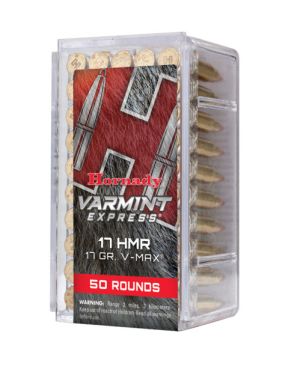 Hornady – 17 HMR V-Max 17Gr. Varmint Express Rimfire 50rds.